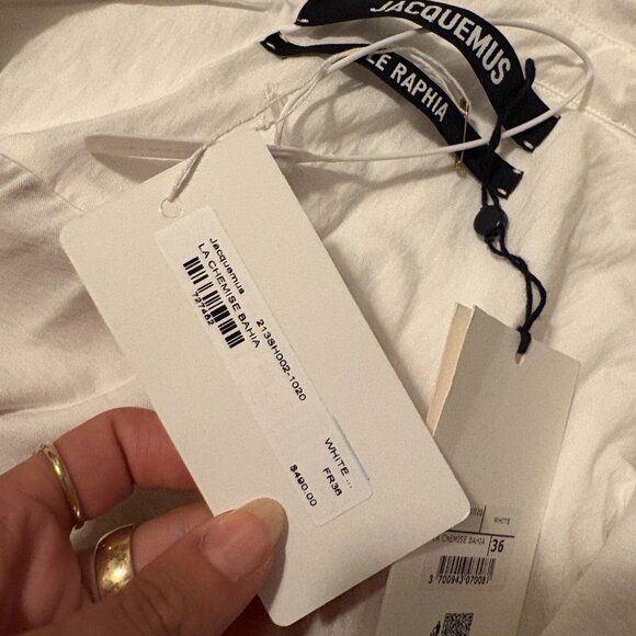 NWT Jacquemus La Chemise Bahia White Size Small - Picture 6 of 6